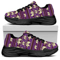 Cute Indian Tribal Elephant Print Black Chunky Shoes