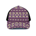 Cute Indian Tribal Elephant Print Black Mesh Trucker Hat