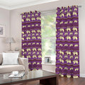 Cute Indian Tribal Elephant Print Dimout Grommet Curtains