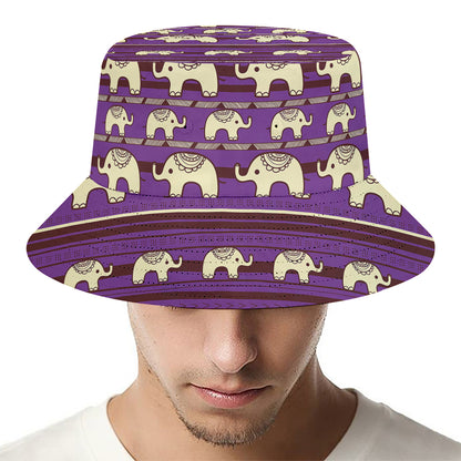Cute Indian Tribal Elephant Print Bucket Hat