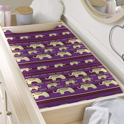 Cute Indian Tribal Elephant Print Changing Pad Cover