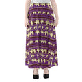 Cute Indian Tribal Elephant Print Chiffon Maxi Skirt