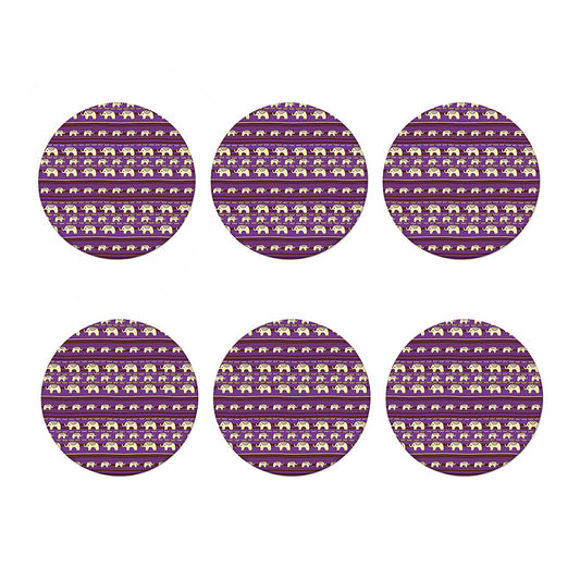 Cute Indian Tribal Elephant Print Coaster Set