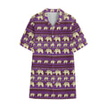 Cute Indian Tribal Elephant Print Cotton Hawaiian Shirt