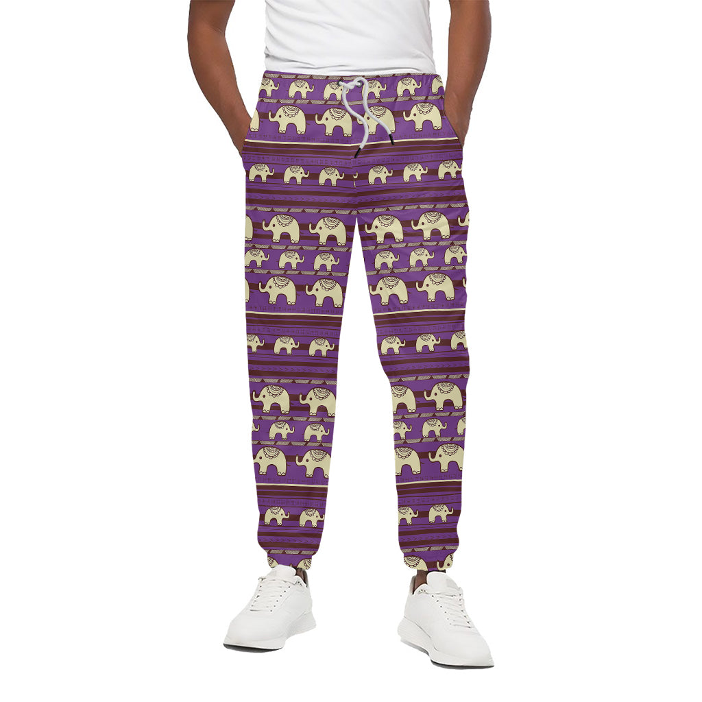 Cute Indian Tribal Elephant Print Cotton Pants