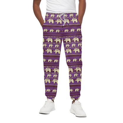 Cute Indian Tribal Elephant Print Cotton Pants