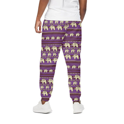 Cute Indian Tribal Elephant Print Cotton Pants