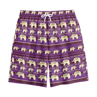 Cute Indian Tribal Elephant Print Cotton Shorts