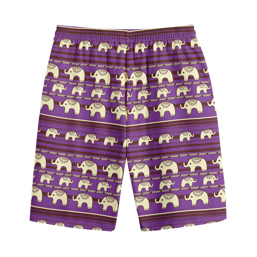 Cute Indian Tribal Elephant Print Cotton Shorts