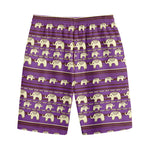 Cute Indian Tribal Elephant Print Cotton Shorts