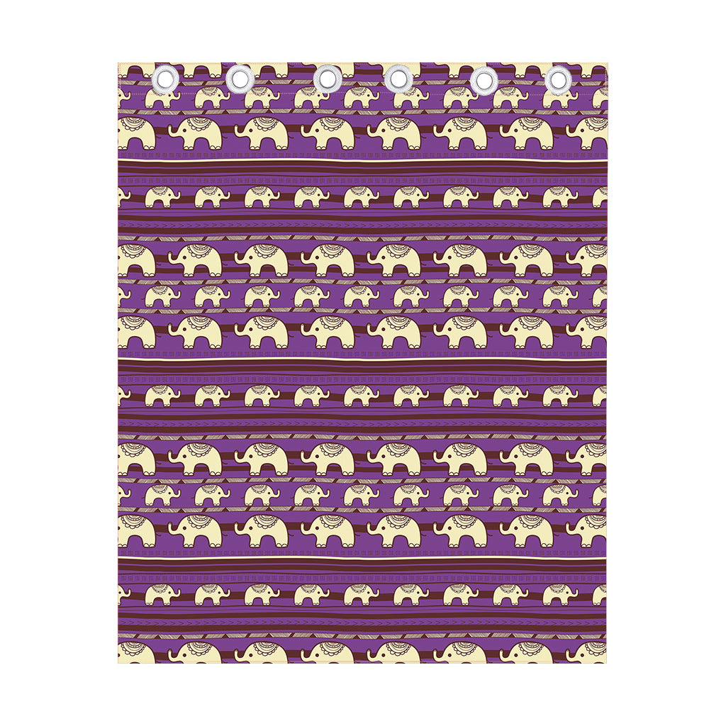 Cute Indian Tribal Elephant Print Curtain