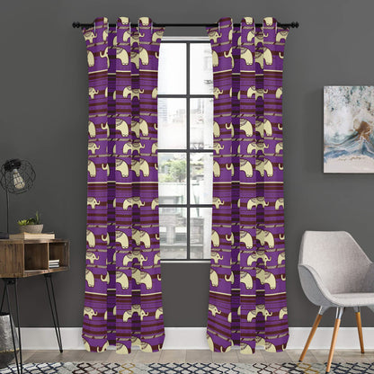 Cute Indian Tribal Elephant Print Curtain