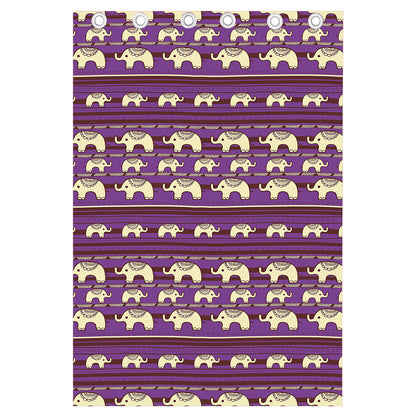 Cute Indian Tribal Elephant Print Curtain