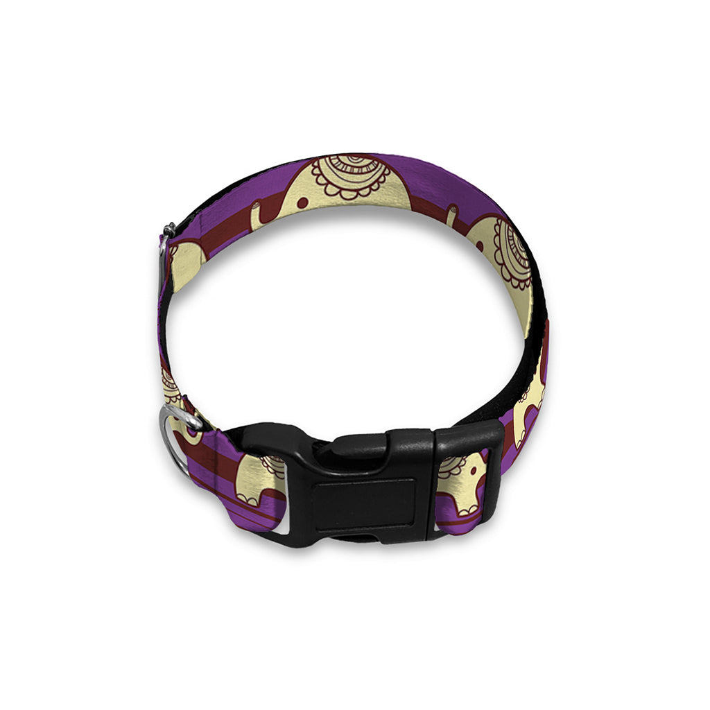Cute Indian Tribal Elephant Print Dog Collar