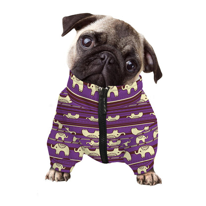 Cute Indian Tribal Elephant Print Dog Zip Up Jacket