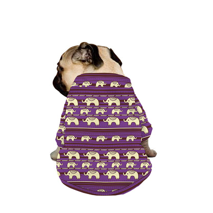 Cute Indian Tribal Elephant Print Dog Zip Up Jacket