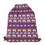 Cute Indian Tribal Elephant Print Drawstring Bag