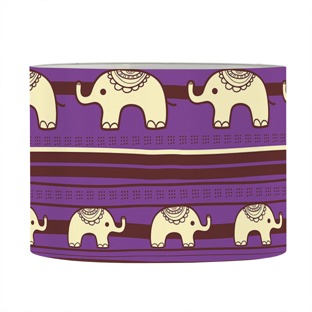 Cute Indian Tribal Elephant Print Drum Lamp Shade