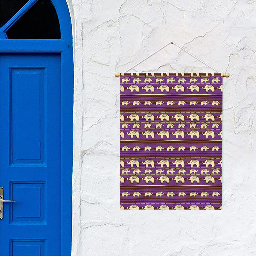 Cute Indian Tribal Elephant Print Garden Flag