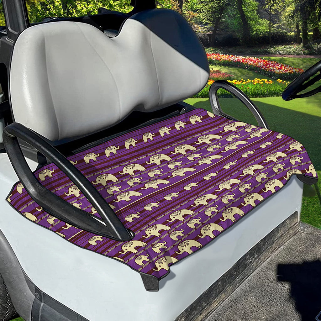 Cute Indian Tribal Elephant Print Golf Cart Seat Cover