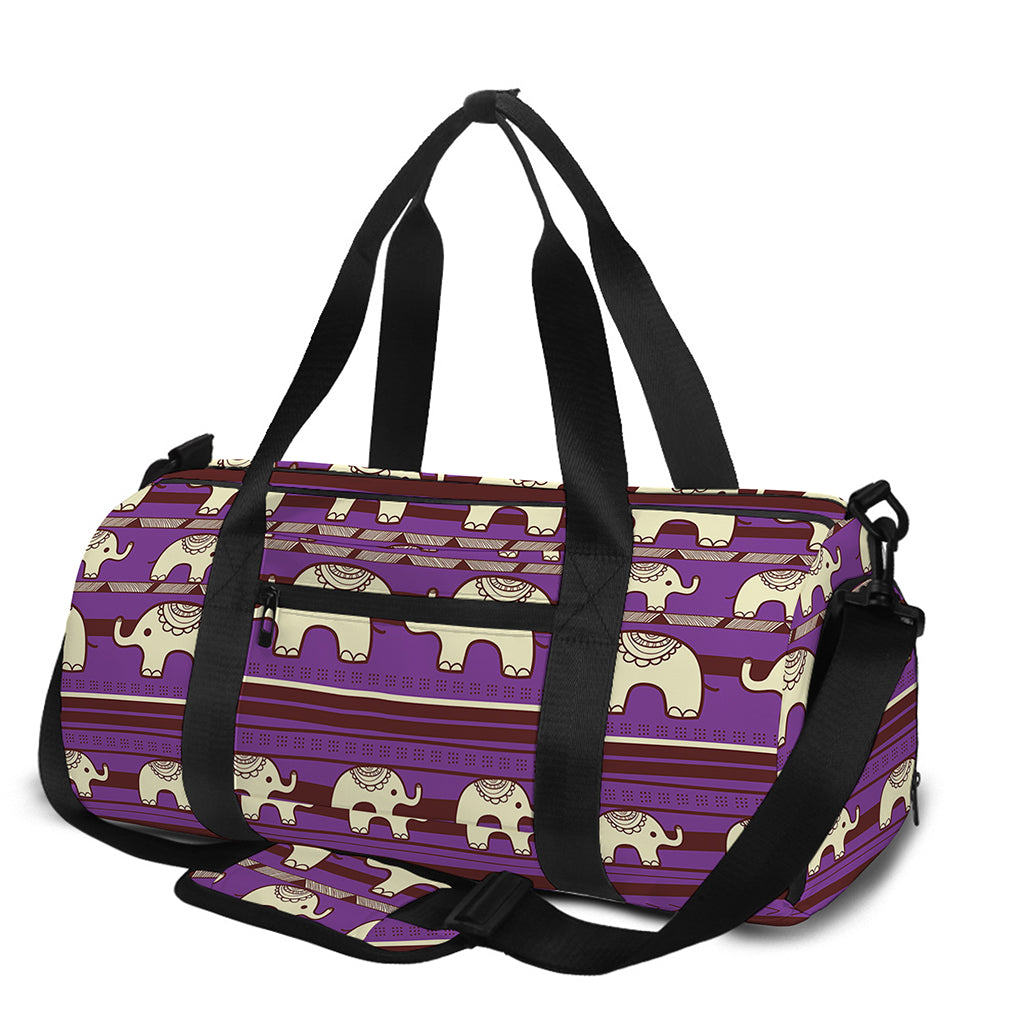 Cute Indian Tribal Elephant Print Gym Bag