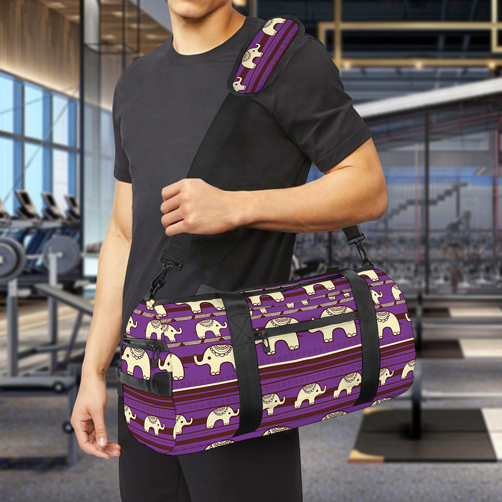 Cute Indian Tribal Elephant Print Gym Bag