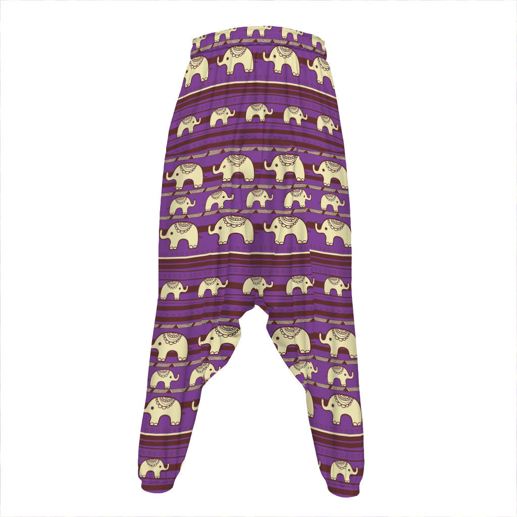 Cute Indian Tribal Elephant Print Hammer Pants