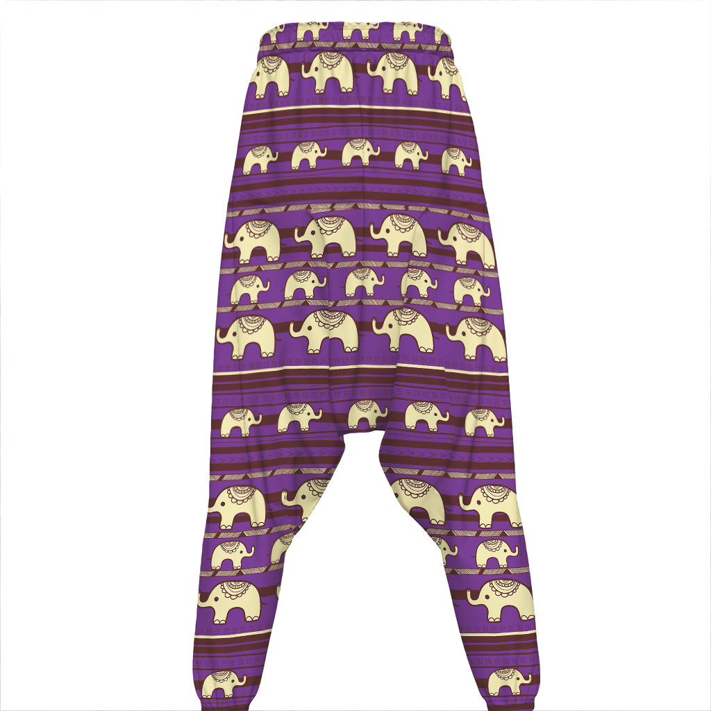 Cute Indian Tribal Elephant Print Hammer Pants
