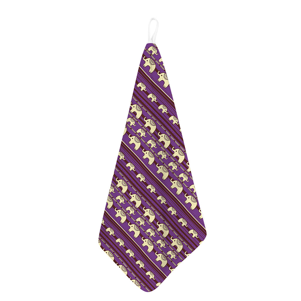 Cute Indian Tribal Elephant Print Hand Towel