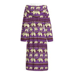 Cute Indian Tribal Elephant Print Hooded Bathrobe