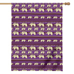 Cute Indian Tribal Elephant Print House Flag