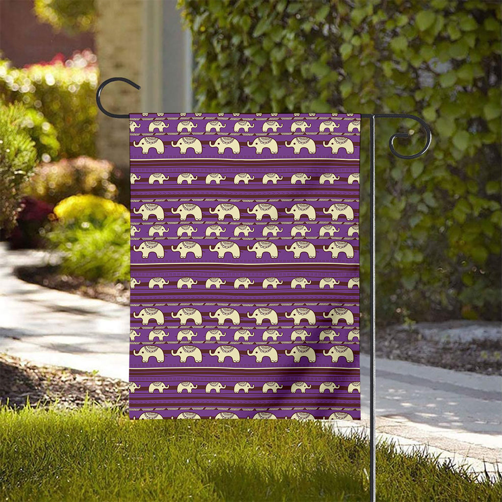 Cute Indian Tribal Elephant Print House Flag