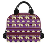 Cute Indian Tribal Elephant Print Insulated Lunch Bag