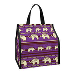 Cute Indian Tribal Elephant Print Insulated Lunch Tote