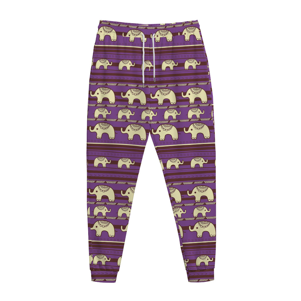 Cute Indian Tribal Elephant Print Jogger Pants
