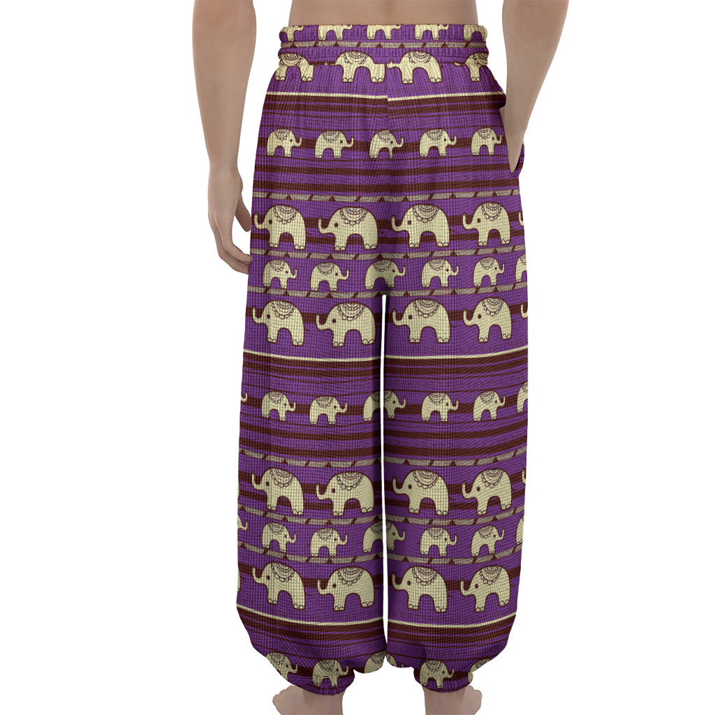 Cute Indian Tribal Elephant Print Lantern Pants