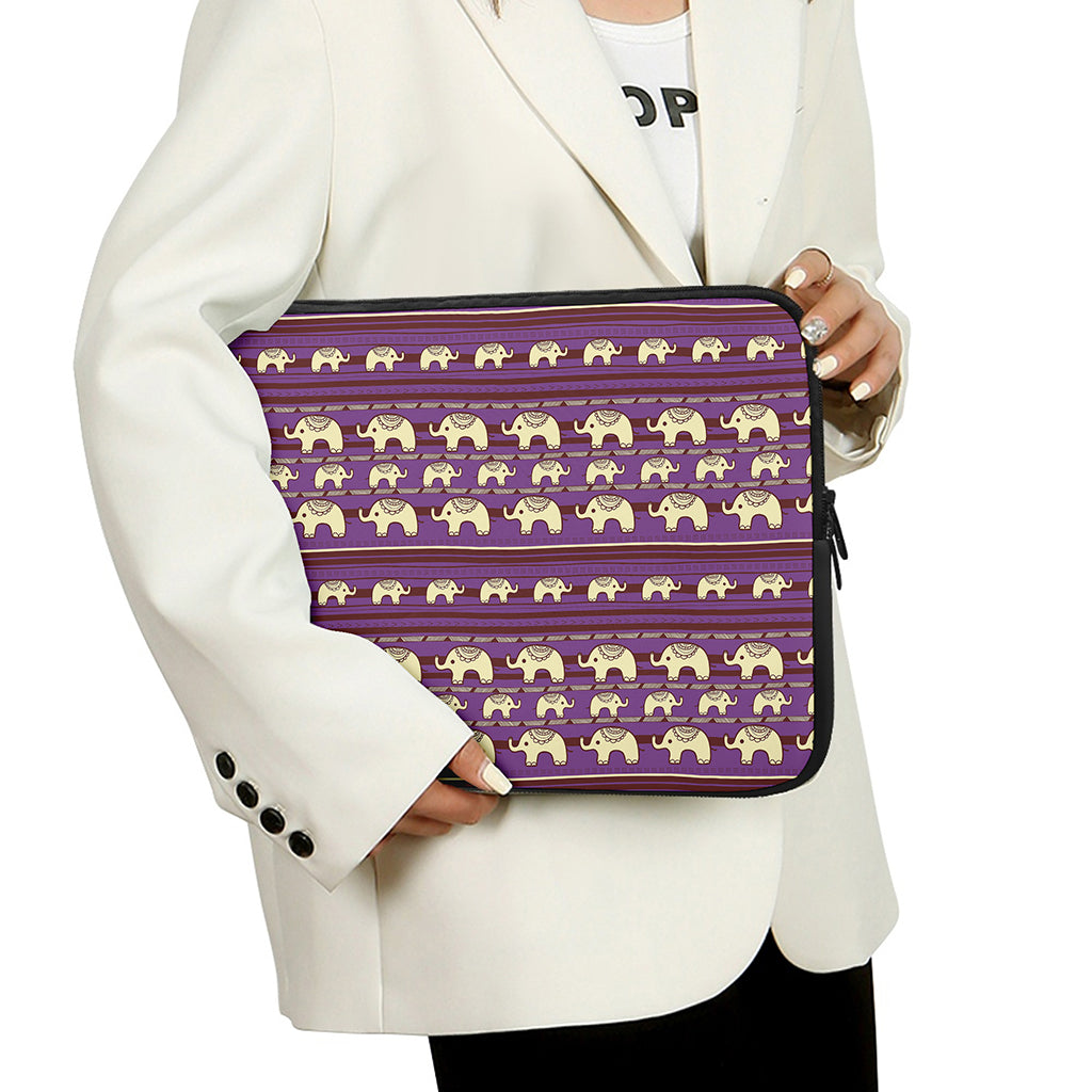 Cute Indian Tribal Elephant Print Laptop Sleeve