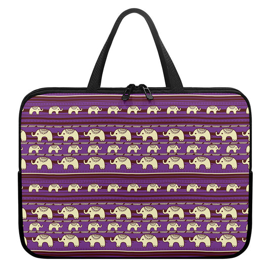 Cute Indian Tribal Elephant Print Laptop Sleeve With Handle
