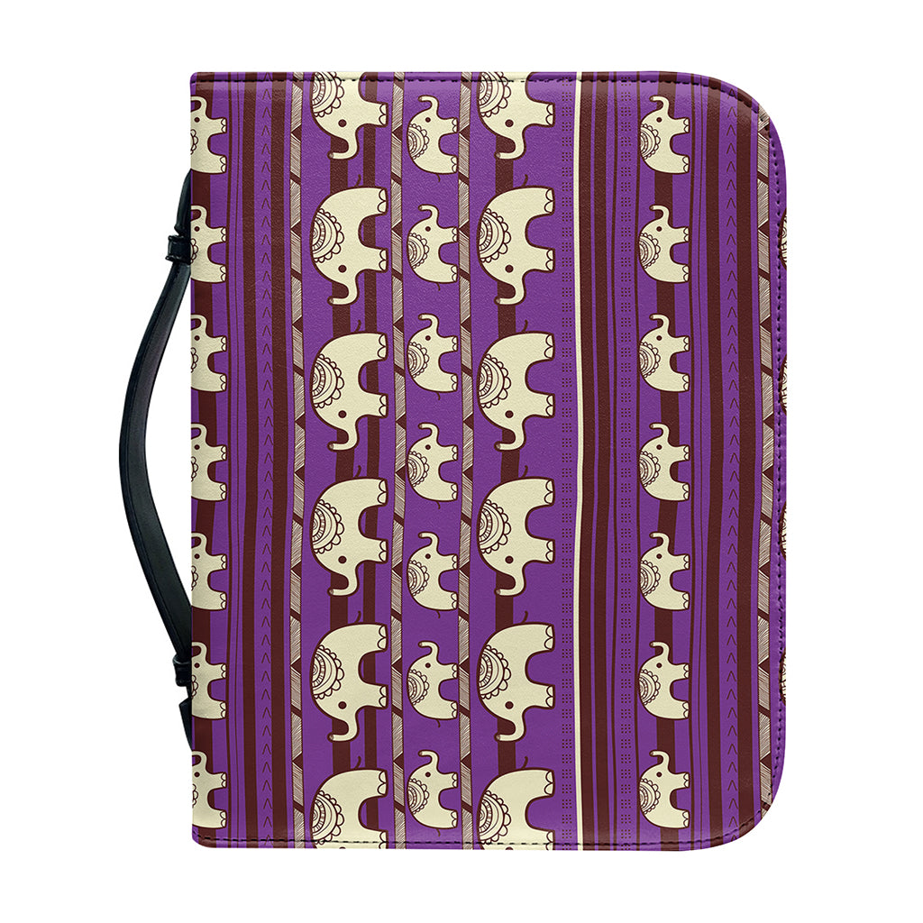 Cute Indian Tribal Elephant Print Leather Bible Cover