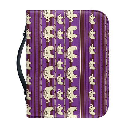 Cute Indian Tribal Elephant Print Leather Bible Cover