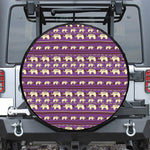 Cute Indian Tribal Elephant Print Leather Spare Tire Cover