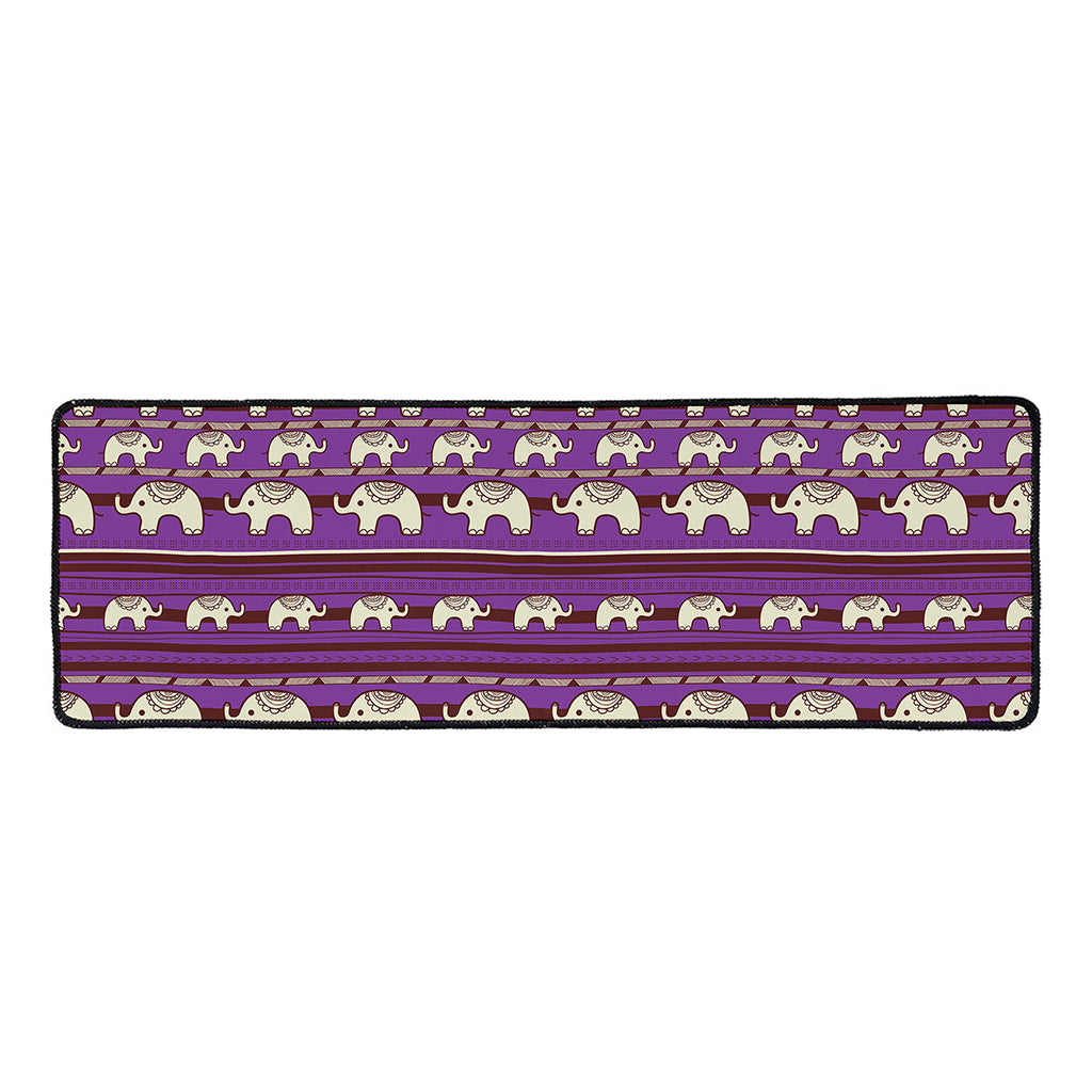 Cute Indian Tribal Elephant Print Long Kitchen Mat