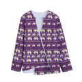 Cute Indian Tribal Elephant Print Long Sleeve Short Coat