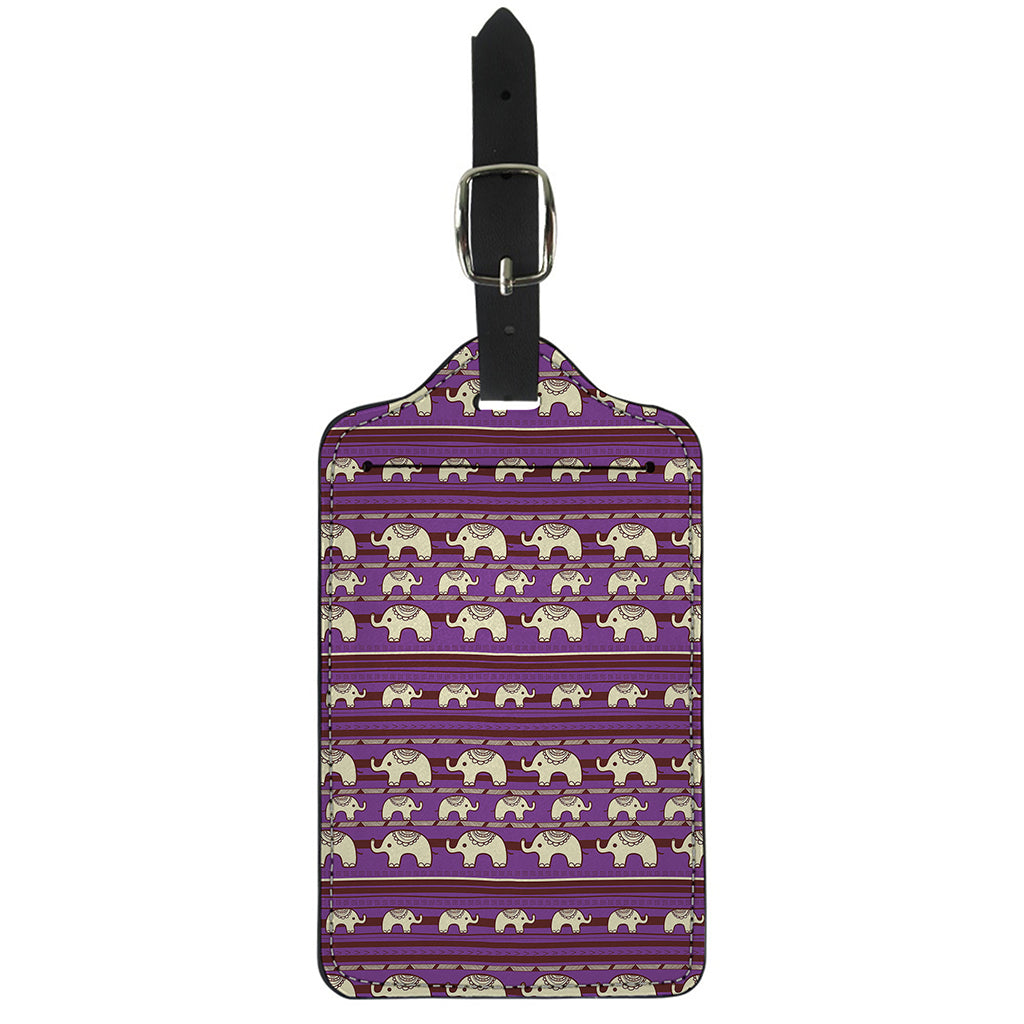 Cute Indian Tribal Elephant Print Luggage Tag