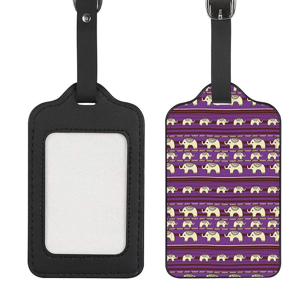 Cute Indian Tribal Elephant Print Luggage Tag