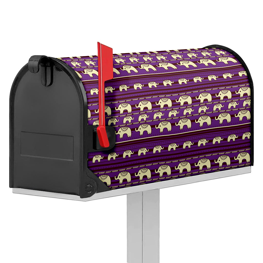 Cute Indian Tribal Elephant Print Mailbox Cover