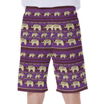 Cute Indian Tribal Elephant Print Men's Beach Shorts