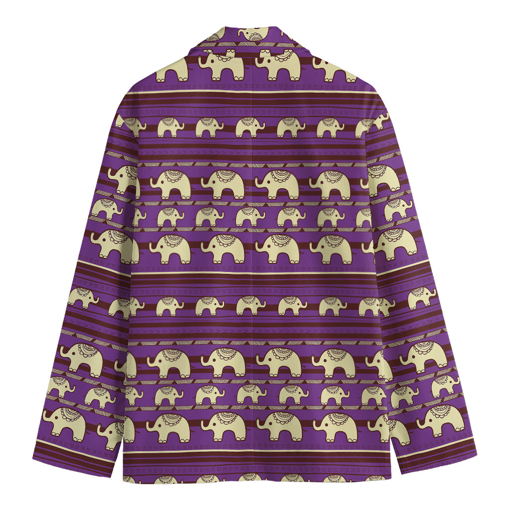Cute Indian Tribal Elephant Print Men's Blazer