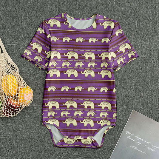 Cute Indian Tribal Elephant Print Men's Bodysuit