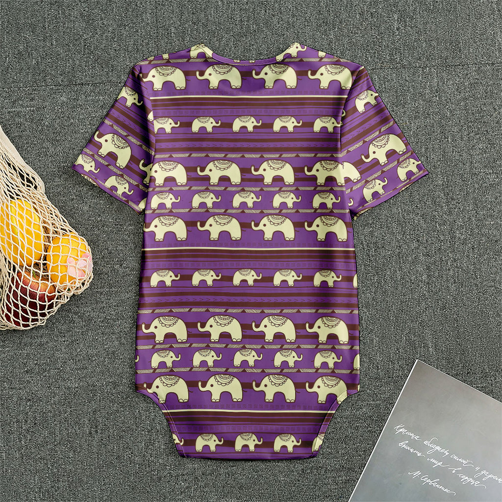 Cute Indian Tribal Elephant Print Men's Bodysuit